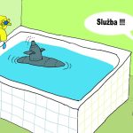 Karikatura dna Medzitym v Kremli