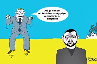 Karikatura dna Rusky a ziadny iny