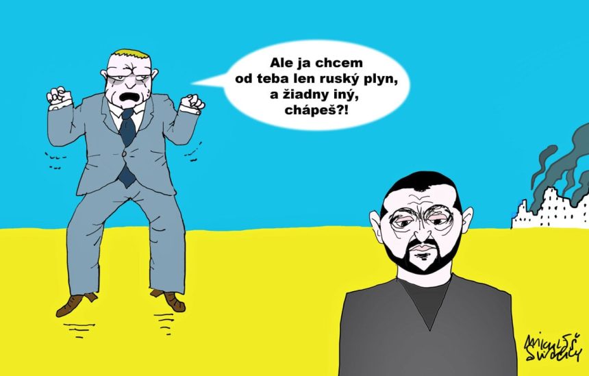Karikatura dna Rusky a ziadny iny