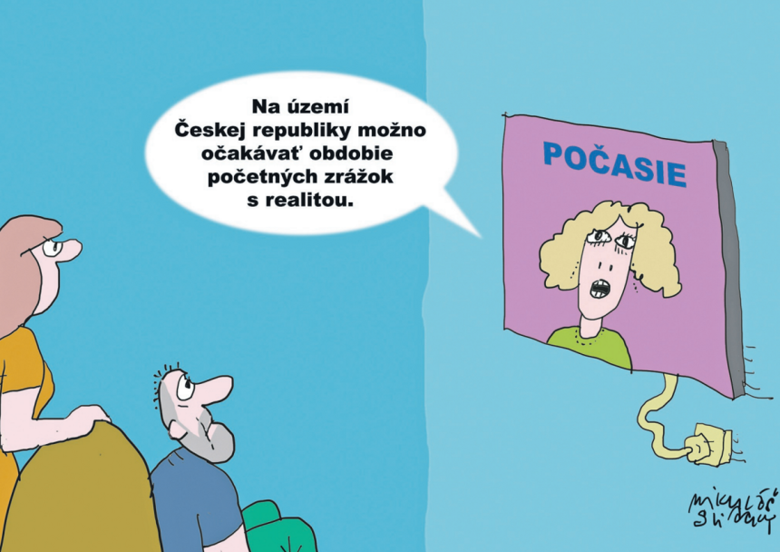 Karikatura dna Prepodved pocasia pre Cesko