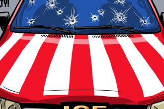 Karikatura dna Trumpov slobodny svet