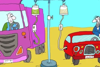 Karikatúra dňa: Pacienti napojení na infúzie v nemocnici