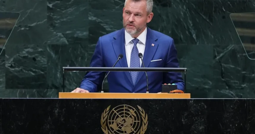 Svet, kde vládne sila a nie pravidlá, nebude bezpečný, uviedol Pellegrini v OSN