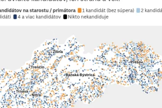 Hlas a Sme rodina klesajú, Republika a nezávislí rastú. Mapy kandidátok