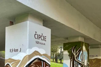 Zo stĺpov vznikla mapa hôr. Nový streetart oživil most na sídlisku